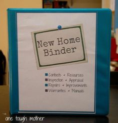 a new home binder with instructions on it