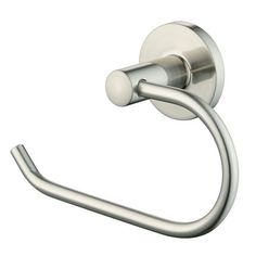 a stainless steel towel ring on a white background