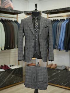 Vince Gray Slim Fit Plaid Suit freeshipping - BOJONI Semi-formal Custom Fit Single Breasted Sets, Semi-formal Single Breasted Custom Fit Set, Slim Fit Single Breasted Suiting Fabric Sets, Single Breasted Slim Fit Suit Sets, Slim Fit Single Breasted Sets In Suiting Fabric, Slim Fit Single Button Suiting Sets, Slim Fit Suiting Fabric Set For Groom, Single Breasted Tailoring Sets In Suiting Fabric, Single Breasted Suiting Fabric Sets For Tailoring