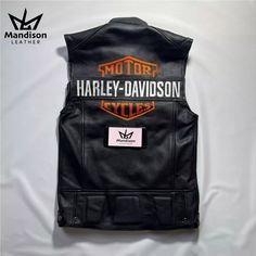 Harley Davidson Leather Biker Vest, Motorcycle Vest, Biker Leather Vest. | eBay Moto Leather Biker Jacket For Outdoor, Moto Leather Biker Jacket For Streetwear, Leather Moto Biker Jacket For Streetwear, Fitted Leather Biker Jacket For Outdoor, Leather Biker Vest, Motorcycle Vest, Biker Vest, Motor Harley Davidson Cycles, Biker Leather