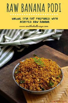 a bowl filled with food sitting on top of a wooden table