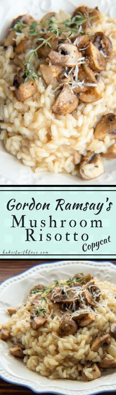 mushroom risotto with parmesan cheese on top