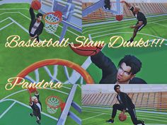 an animated basketball slam dunk game with two players