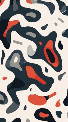 an abstract pattern with black, red and white colors is shown in this graphic style