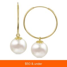 in stock Dangle Hoop Earrings, Freshwater Cultured Pearls, Fine Jewellery Earrings, Gold Hoops, Fresh Water, Freshwater Pearls, Jewelry Watches, Pick Up, Fine Jewelry