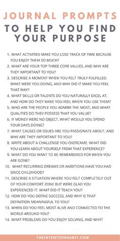 Finding your purpose can be one of the most transformative journeys you embark upon, yet it’s also one of the most challenging. It’s a path that requires deep reflection, honesty, and a willingness to explore what truly makes you tick. Journal prompts to help find your purpose.  Self-discovery and clarity journaling prompts. Purpose Journal Prompts, 30 Day Journal Prompts, Therapeutic Journaling, Journal Dividers, Deep Journal Prompts, Journal Types, January Journal Prompts, 30 Journal Prompts, Meaningful Questions