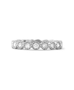 white gold milgrain diamond band White Gold Diamond Jewelry With Milgrain Detail, Wedding Diamond Milgrain Jewelry, Milgrain Diamond Jewelry With Round Band, Elegant Round Milgrain Bands, Luxury Milgrain Round Band Jewelry, Circle Diamond, The Jewel, Engagement Ring Wedding Band, The Girl Who