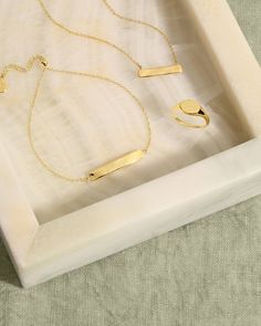 be·spoke, taking customization to a more personal level. Customize this delicate plate necklace with initials, a significant date, a declaration of love, or get creative with any engraving of your choice. A meaningful gift for bridesmaids, brides, graduates, mothers, and just because. Bespoke Plate Necklace in 18k Gold, Women's by gorjana