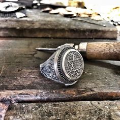 Silver Jewelry For Men, Mens Silver Ring, Mens Cuff Bracelets, Solomons Seal, Mens Chain Bracelet, Mens Silver Jewelry, Handmade Silver Jewelry, Seal Ring, Unique Birthday Gift