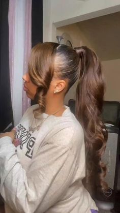 Tail Hairstyle, Quick Weave Hairstyles, Slick Hairstyles, Dope Hairstyles