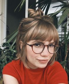 Bangs And Glasses, Hairstyles With Glasses, Fast Hairstyles, Cute Hairstyles For Short Hair, Girl Short Hair