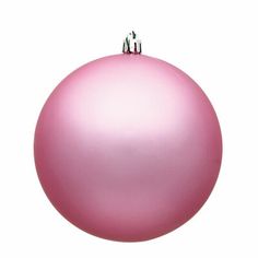 a pink ball ornament on a white background