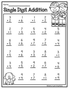 a worksheet for addition to help kids learn how to use the same numbers