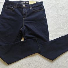 Michael Kors Pants For Women Size 10 And 6 New Dark Blue Color New With Narrow Shoulder Tag Michael Kors Fitted Casual Bottoms, Fitted Michael Kors Casual Bottoms, Dark Blue Color, Dark Blue, Size 2, Michael Kors, Women Jeans, Pants For Women, Size 10