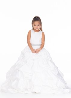 ASHLEYlauren Kids 8036 Size 14 Ivory Girls Pageant Dress Ball Gown Pic – Glass Slipper Formals Pageant Dress