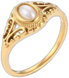 Filigree Pearl Gold Signet Ring. Gold Heirloom Style Pearl Promise Ring, Gold Heirloom Pearl Promise Ring, Elegant Pearl Ring With Intricate Design, Elegant Round Pearl Ring With Intricate Design, Elegant Wedding Signet Ring With Intricate Design, Victorian Style Gold Filigree Ring Gift, Victorian Yellow Gold Pearl Ring Gift, Victorian Style Gold Pearl Ring For Formal Events, Elegant Yellow Gold Signet Ring With Intricate Design