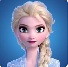 a frozen princess with long blonde hair and blue eyes