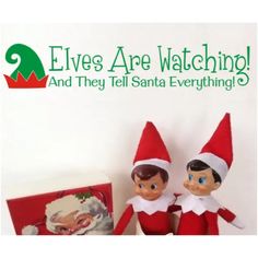 Elves Are Watching & They Tell Santa Everything Christmas Wall Quote Quote For Christmas, Christmas Reads, Everything Christmas, The Elf On The Shelf, Vinyl Wall Quotes, Elf Hat, An Elf, Red Hat, Christmas Wall