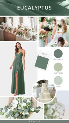 green and white wedding color scheme with the bride's bouquet in shades of greene