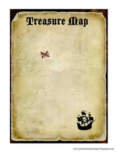 an old pirate map with a ship on it's back side and the words, treasure