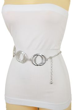 Brand New Women Metal Chains Links Unique Look Waistband Spring Summer Modern Collection Ladies Fashion Style Sexy Belt - perfect for day or night classic look or happy party time Brand new sexy fun and edgy fashion special and unique stylish belt Ladies Fashion Fancy Casual Dressy Style BeltSpecial Style Day Night Evening Party Or Work Fashion BeltStyle : Fashion / Waist or HipCondition : Brand NewColor : Silver metal chains and charms waistband Size: One Size Belt - Adjustable Can Fit Size Sma Summer Night Out Metal Jewelry, Chain Jewelry For Night Out In Summer, Summer Jewelry With Chain For Night Out, Summer Night Out Jewelry With Chain, Glamorous Summer Jewelry For Night Out, Elegant Metal Chain Belt, Trendy Adjustable Chain Belt, Chic Silver Chain Belt For Party, Trendy Silver Chain Belt As Gift