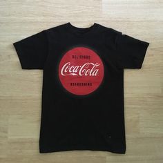 Coke Collectibles, 24 Inch Waist, Black Graphic Tee, Black Graphic Tees, Coca Cola, Graphic Tee, Vintage Ladies, Black And Red, Graphic Tees