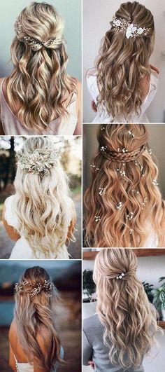 the different styles of hair are shown in this collage, including curls and braids