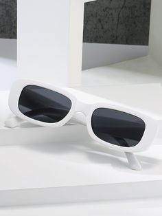 Square Frame Sunglasses Shein Shades, Accesorios Aesthetic, Big Glasses, Cats Eyes, Modern Sunglasses, White Sunglasses