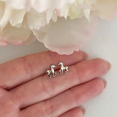 Delicate Set Of Mini Horses Stud Earrings Made Of 925 Sterling Silver. Metal: 925 Sterling Silver. ( Stamped ) Measurements: 8mm X 9mm. These Delicate Stud Earrings Are Handcrafted From 925 Sterling Silver, That Doesn't Tarnish Your Ears Also Hypoallergenic And Nickel Free. Packing: All Jewelry Is Package Already To Be Gifted. Just Let Me Know If The Gift Is For A Birthday, I Will Add Some Fun Birthday Confetti! Also You Have The Opportunity To Add A Personal Message With No Extra Cost. Ready To White Sterling Silver Earrings For Birthday, Tiny Silver Huggie Earrings, Cute Sterling Silver Birthday Jewelry, Nickel Free Sterling Silver Earrings For Birthday, Nickel-free Sterling Silver Earrings For Birthday, Cute Silver Jewelry For Mother's Day, Tiny Cute Sterling Silver Earrings, Cute Tiny Sterling Silver Earrings, Cute Sterling Silver Nickel-free Jewelry