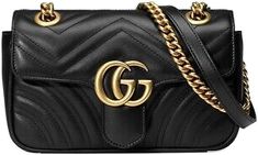 Gucci Gg Marmont Mini, Gg Marmont Mini, Quilted Shoulder Bag, Gucci Gg Marmont, Gg Marmont, Shoulder Bag Black, Mini Shoulder Bag, Handle Bag, Flap Bag