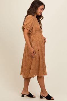 Details Content + Care 50% Polyester 50% Cotton Lining: 100% PolyesterImport Size + Fit Product Code: 105545Model Stats: Height: 5'7"Bust: 32.5"Hips: 36"Wearing Size: Small Maternity Midi Dress, Maternity Clothes, Over 50, Camel, Midi Dress, Maxi Dress, Floral, Dresses, Clothes