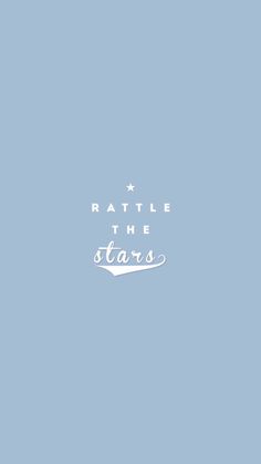 the words rattle the stars against a blue background