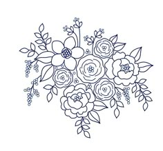 a bouquet of flowers with leaves and berries on a white background royalty illustration stock illustration