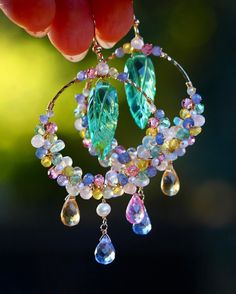 Welcome to visit my Jewelry store:  https://www.etsy.com/shop/Jeansdreamjewelry  Custom order accepted now. Feel free to ask me to see if it is possible. I would love to meet your requirements.  Made to order. Every item will come in a jewelry box for safety during travel and gift giving. These hoop dangle earrings are handmade with all natural high quality and well selected gemstones. They are lightweight and comfortable to wear. All materials used are nickel free, friendly to sensitive skin.  🌷MEASUREMENTS Length: 6.8 cm including ear-wire Width: 3.8 cm 🌷GEMSTONE  🔹Apple Green Quartz  🔹Sapphire  🔹Citrine  🔹Opal 🔹Tanzanite  🔹Swarovski Crystal  🔹Freshwater Pearl 🔹Morganite  🌷MATERIALS 🔹14K gold filled ear wire, 14K gold filled wrapping wire, 14K gold filled chain 🌷How to take Dainty Dangle Earrings, Handmade Jewelry Diy, Green Quartz, Earrings Unique, 925 Silver Jewelry, Apple Green, Gorgeous Jewelry, Pretty Jewellery, Diy Earrings