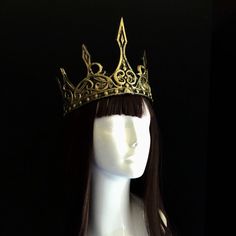 Gold Queen Crown, Festival Headdress, Crown Halo, Viking Skull, Metal Mask, Metal Crown, Party Kleidung, Queen Crown, Cosplay Halloween