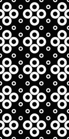 an abstract black and white pattern with circles in the middle, on a black background