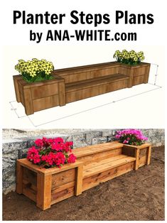 Benches Diy, Diy Planters Outdoor, Outdoor Wood Projects, Wood Projects For Beginners, Outdoor Planter, Pallet Outdoor, Diy Bench