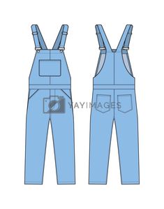 Denim overall jumpsuit vector template illustration #Ad , #jumpsuit, #vector, #template, #illustration Drawing Of Overalls, Overall Illustration, Dungarees Illustration, How To Draw Overalls, Overalls Outfit Drawing, Overall Jeans Outfit, Jumpsuit Illustration, Overall Shorts Outfit, Denim Overalls Outfit