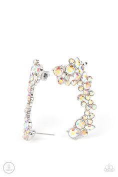 Astronomical Allure Multi Iridescent Gem Ear Crawler Earrings - Paparazzi Accessories- lightbox - CarasShop.com - $5 Jewelry by Cara Jewels Ear Crawler Earrings, Ear Crawlers, Ear Climbers Earrings, Crawlers Earrings, Palette Color, Climber Earrings, The Ear, Paparazzi Accessories, White Rhinestone