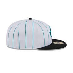 A nickname like “Mr. Marlin” must be earned. For Jeff Conine, being a two-time World Series Champion was more than enough. In honor of the 1997 team, the 2024 Marlins Batting Practice cap merges the current alternate logo with the teal pinstripes Conine wore. Represent your team with the Miami Marlins 2024 Batting Practice 59FIFTY Fitted Cap features an embroidered Marlins logo at the front panels with a matching MLB Batterman logo at the rear and pinstripe crown. Additional details include a pi Miami Marlins, Fitted Caps, Fitted Hat, World Series, Fitted Hats, Mlb, Miami, Crown, Hats