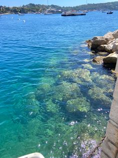 the water is crystal clear and blue