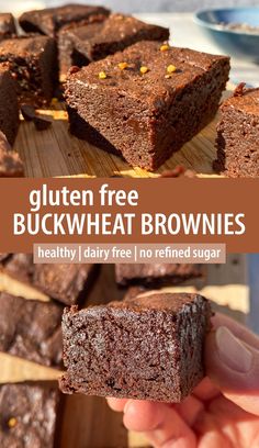 gluten free buckwheat brownies with text overlay