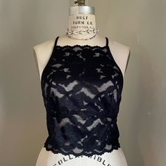 New Without Tags Color: Black Material: 46% Polyamid 45% Polyester 9% Elastane Black Sleeveless Lace Crop Top, H&m Fitted Cami Top, Elegant Black Tops By H&m, Chic Black Lace Top Crop Top, Chic Black Lace Crop Top, Chic H&m Crop Top For Spring, H&m Tops For Summer Night Out, H&m Tops For Night Out In Summer, Fitted H&m Crop Top For Day Out