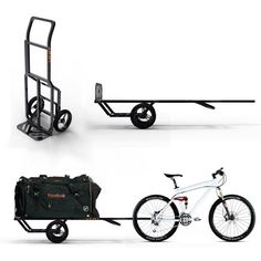 three different types of bikes with luggage attached to the front and rear wheels on each side