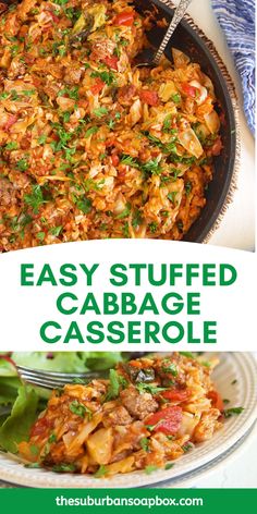 an easy and delicious cabbage casserole recipe that is ready in under 30 minutes