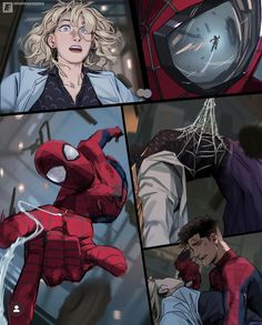 an image of spider - man and the amazing spider - man comic strip art work