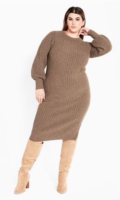 DRESS SASHA RIB Chic Long Winter Dress, Chic Mid-length Long Sleeve Dress For Fall, Chic Long Sleeve Mid-length Dress For Fall, Fall Sheath Midi Dress, Chic Mid-length Dress For Date Night, Knee-length Sweater Dress For Date Night, Chic Knee-length Bodycon Dress For Fall, Chic Mid-length Long Sleeve Dress, Fall Sheath Dress For Date Night