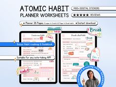 the atomic habit planner worksheets are available for students to use on their ipads