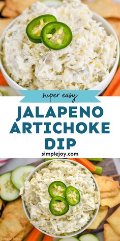 jalapeno artichoke dip is an easy appetizer that everyone will love