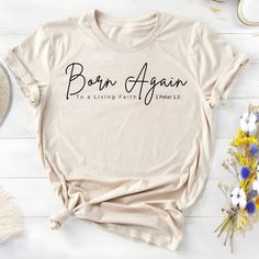 This T-Shirt features a powerful message 'Born Again By Faith' that exudes positivity and faith. It is a perfect addition to the wardrobe of someone looking to express their beliefs and spirituality. Ideal for those who celebrate religious holidays and occasions. Product features - Bella Canva 3001 - 100% Airlume combed and ring-spun cotton for a lightweight and breathable fabric - Retail fit suitable for casual and semi-formal settings - Shoulder tape for added stability and structure - Ribbed knit collar with seam for elasticity and shape retention - DTF inner neck labels for a comfortable wear experience Care instructions - Machine wash: cold (max 30C or 90F) - Non-chlorine: bleach as needed - Tumble dry: low heat - Iron, steam or dry: medium heat - Do not dryclean Born Again, Faith Christian, Love Jesus, Christian Tees, Christmas Deals, Faith Based, Christian Gifts, Knit Collar, Gods Love